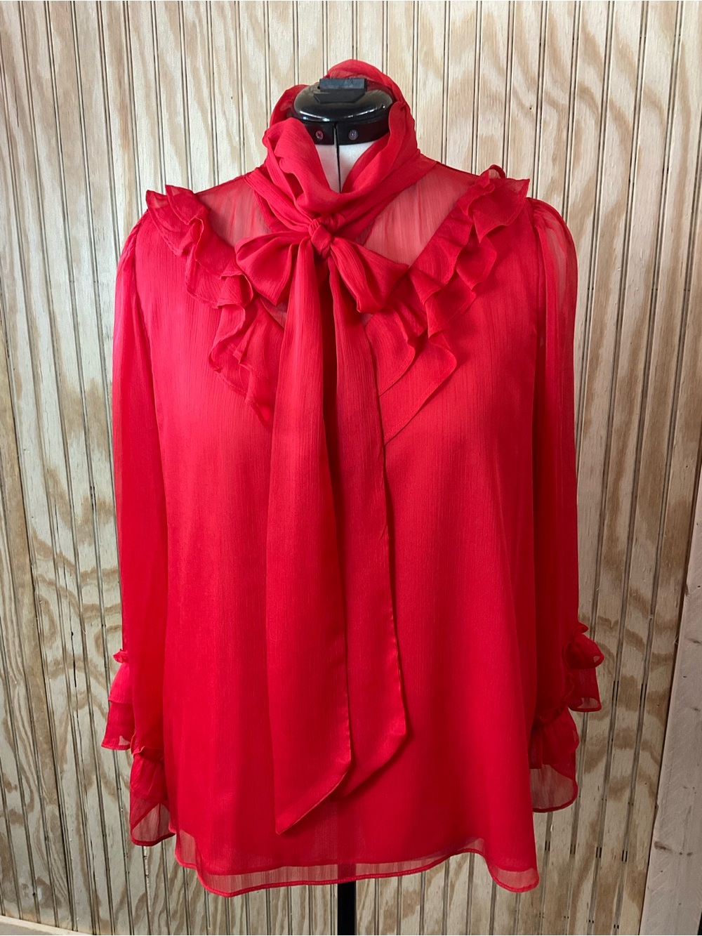 Oddi Ruffle Tie-Neck Blouse